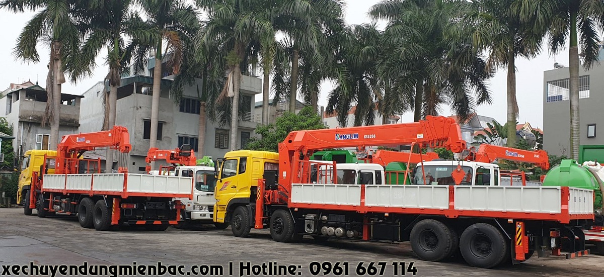 xe tải dongfeng 4 chân gắn cẩu tự hành 15 tấn kanglim ks5206
