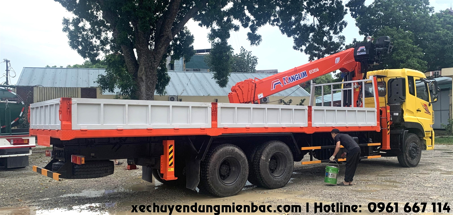 xe dongfeng 3 chân lắp cẩu 8 tấn kanglim ks2056ts