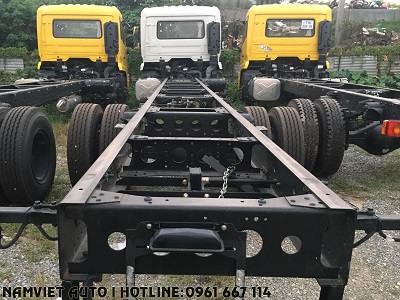 khung gầm chassis, sắt xi chắc khỏe nồng 2 lớp xe tải dongfeng hoàng huy b180