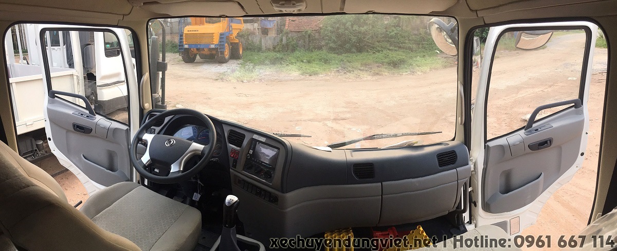 nội thất cabin xe tải thùng kín dongfeng hoàng huy b180 nhập khẩu thùng dài 9.7m