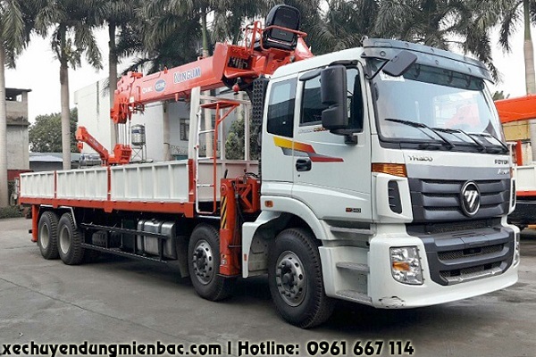 thaco auman 4 chân gắn cẩu tự hành 10 tấn kanglim ks2605