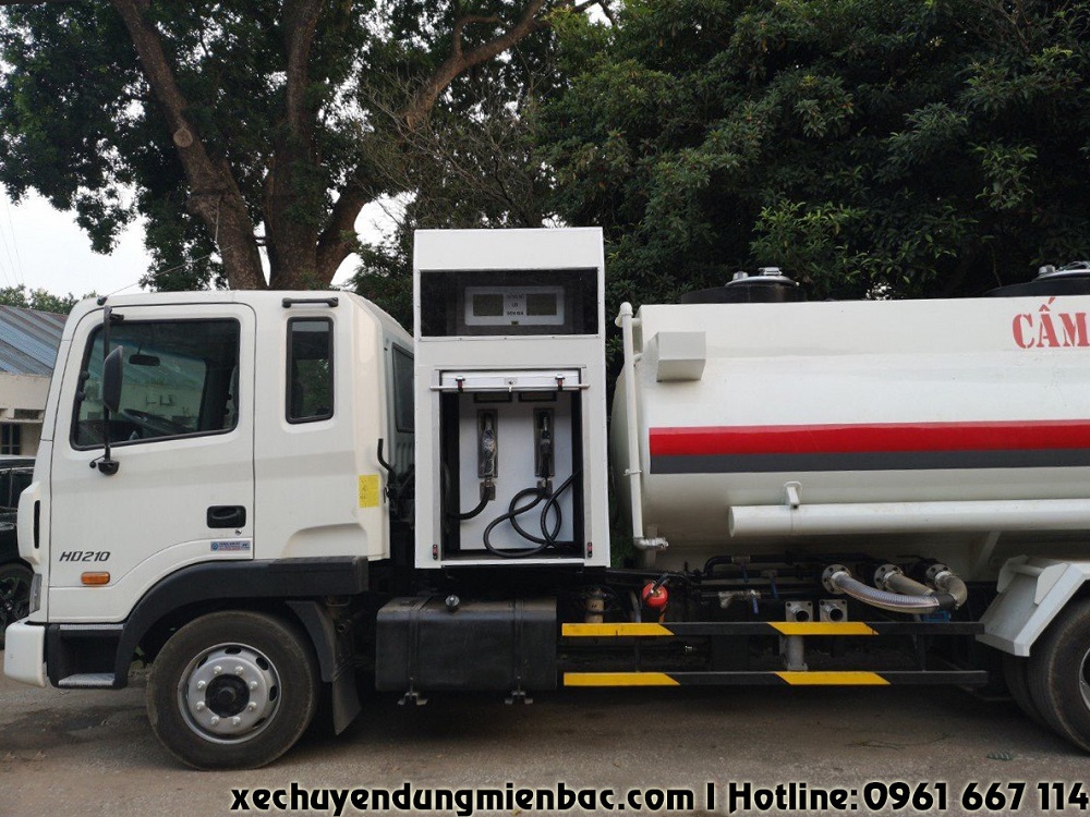 xe chở xăng dầu 13 khối lắp hệ thống cấp lẻ hyundai hd210, hd240
