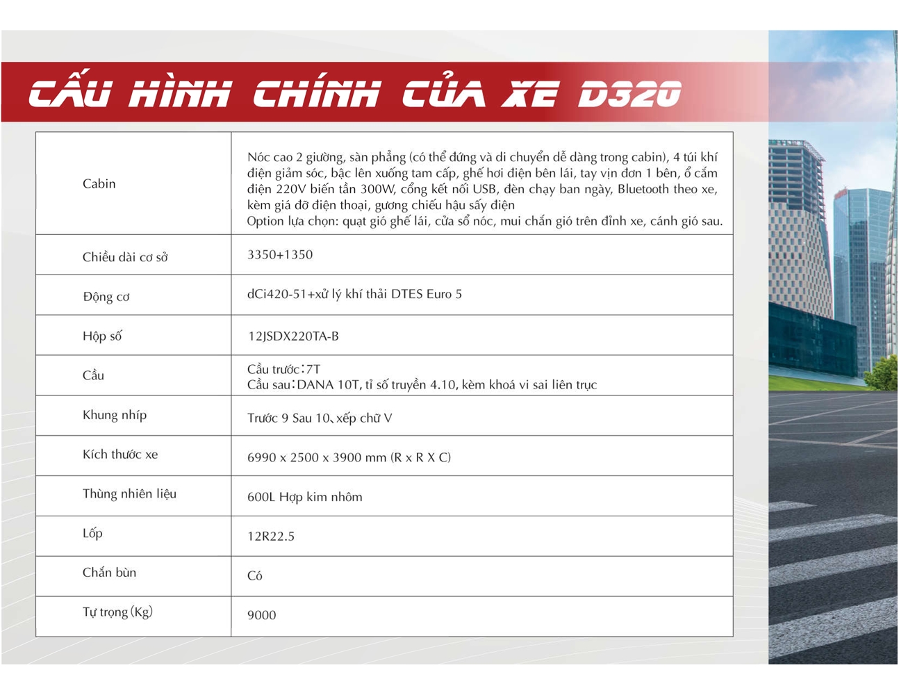 Giá đầu kéo DONGFENG D320 Hoàng Huy chính hãng