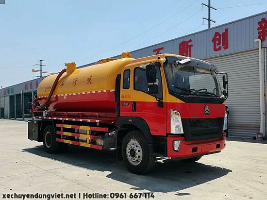 bán xe hút chất thải 8 khối howo 2 chân nhập khẩu giá rẻ tại hà nội