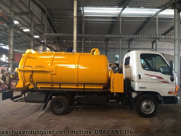 bán xe hút hầm cầu, hút bùn thông cống, hút bể phốt, hut chất thải 2 khối 3 khôi hyundai new mighty n250 giá rẻ uy tín bảo hành dài hạn thanh hóa