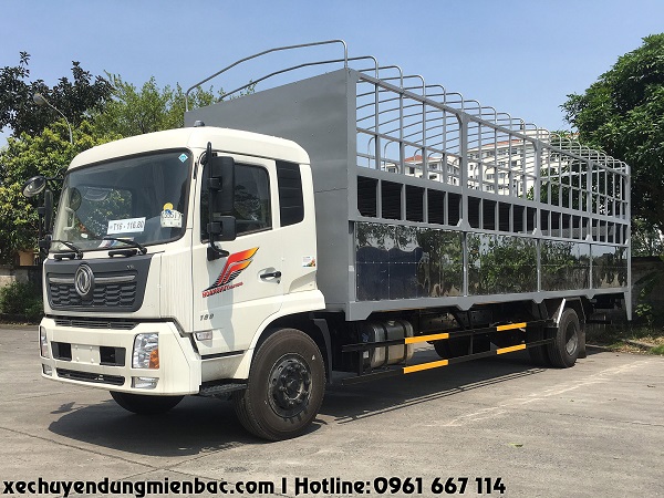 xe chở xe máy dongfeng b180 có bửng nâng hạ hàng hóa