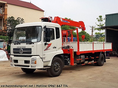 xe tải dongfeng b180 gắn cẩu 5 tấn kanglim, soosan, unic giá rẻ uy tín tại hà nội
