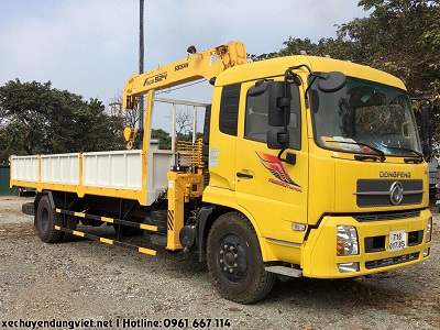 xe tải dongfeng b180 gắn cẩu 5 tấn kanglim, soosan, unic giá rẻ tại hà nội