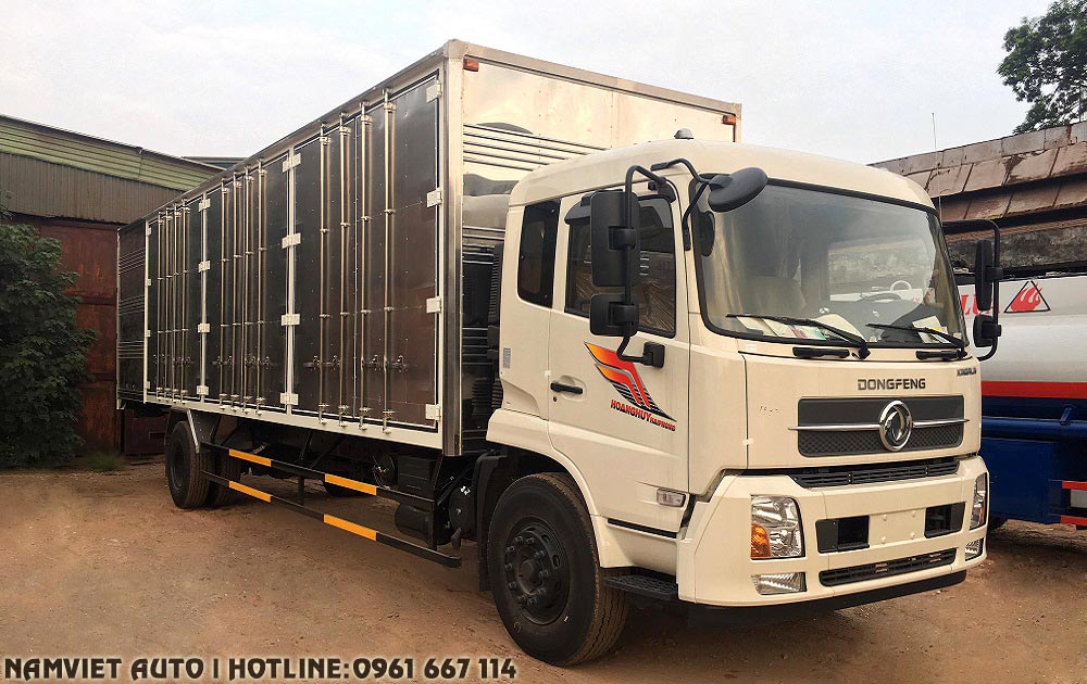 bán xe tải thùng kín dongfeng B180 siêu dài chở pallet điện tử tại quế võ tỉnh bắc ninh