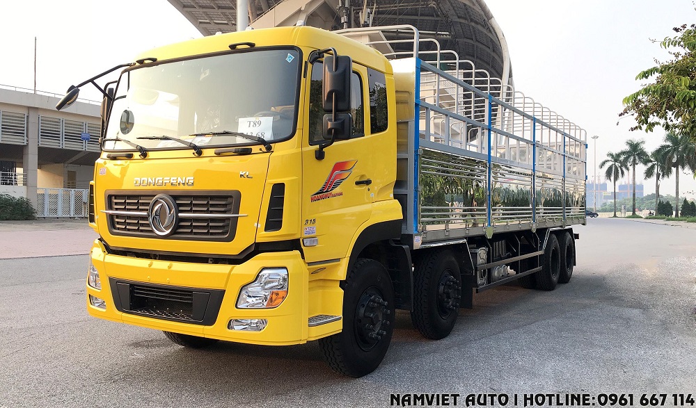 bán xe tải thùng 4 chân Dongfeng Hoàng Huy 2 cầu độn cơ cummins isl315 phiên bản 2019 tại hà nội giá rẻ