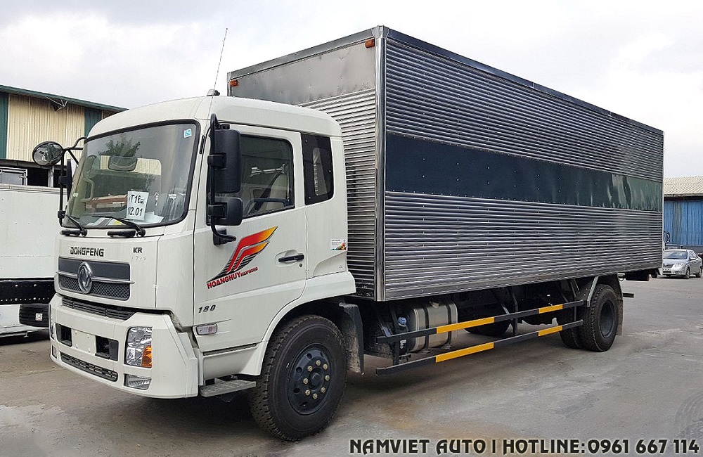 xe tải thùng kín dongfeng b180 dài 8m tải trọng 8 tấn