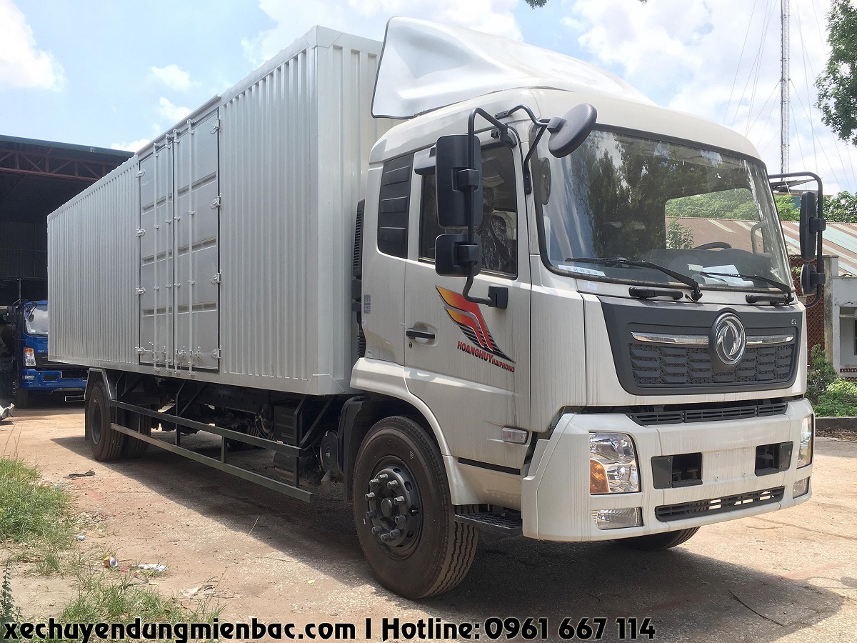 xe tải thùng kín container dongfeng b180 dài 9,7 m tải 7,6 tấn