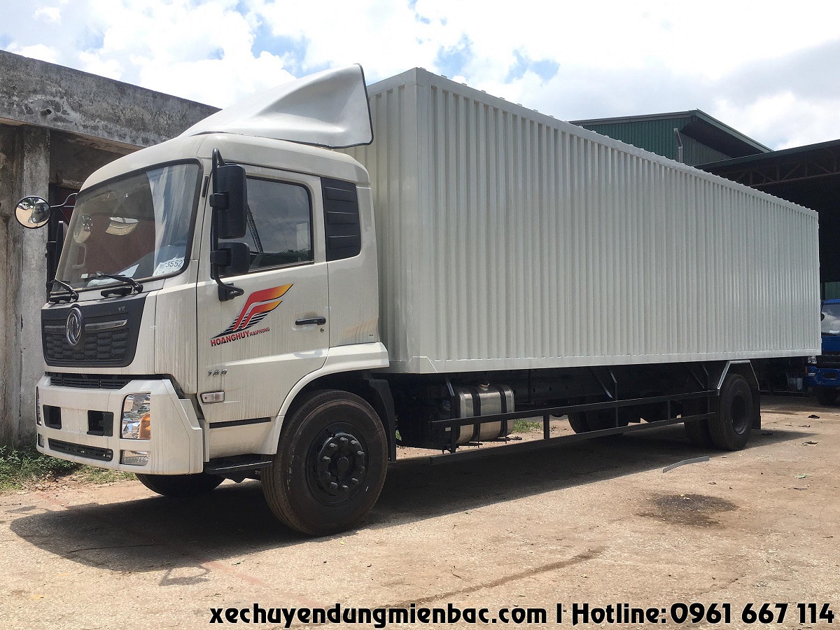 xe tải thùng kín container dongfeng b180 dài 9,7 m tải 7,6 tấn