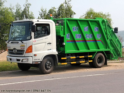 xe cuốn ép rác Hino